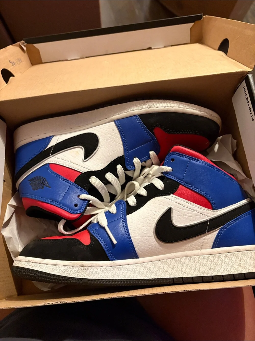 Nike Kids Black/Blue/Red/White High-Top Sneakers